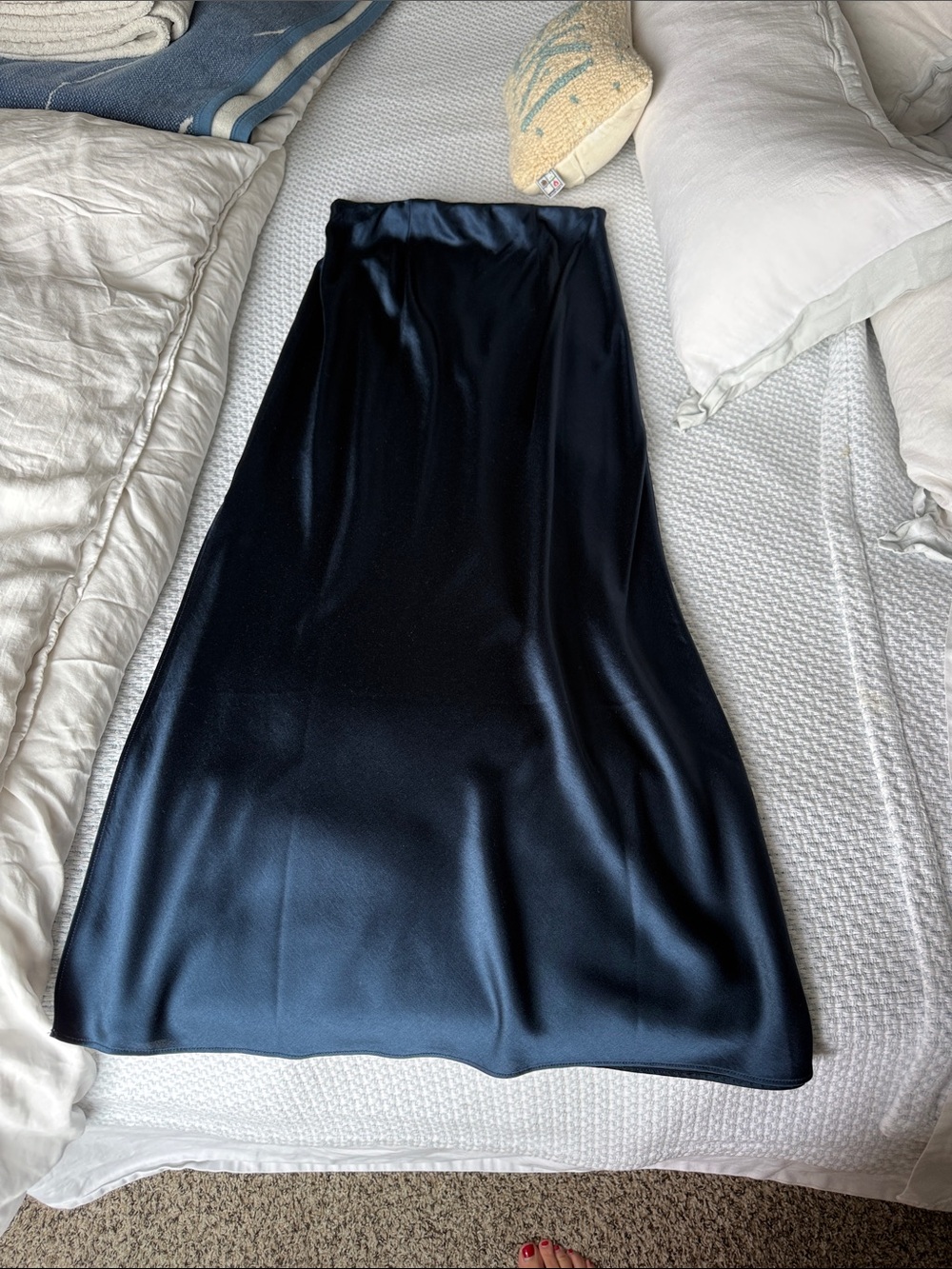 Madewell Navy High-Waist Maxi Skirt with Side Slit - Women's - Picture 5 of 6